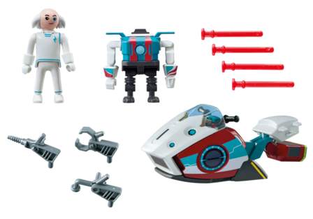 9003 PLAYMOBIL Super4 Skyjet met Dr. X &amp; robot