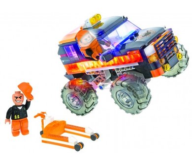 18202 Laser Pegs - Monster Truck Wrecker - Oranje