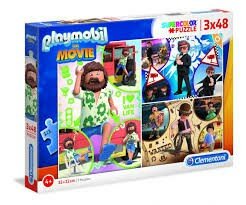 25243 Clementoni Puzzel Playmobil: The Movie 3x48 Stukjes