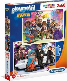 21611 Clementoni Puzzel Playmobil: The Movie 2x60 Stukjes