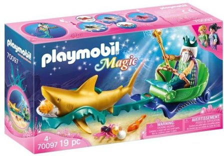 70097 PLAYMOBIL Magic Koning der zee&euml;n met haaienkoets