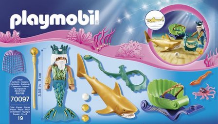 70097 PLAYMOBIL Magic Koning der zee&euml;n met haaienkoets