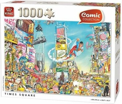 55905 King Puzzel Comic Cartoon Time Square NY 1000 Stukjes