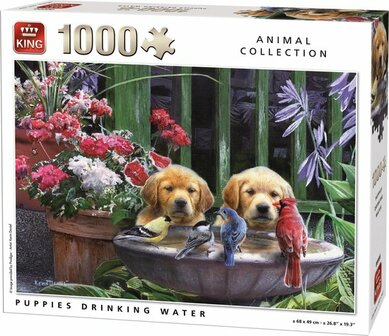 05668 King Puzzel Puppies Drinking Water 1000 Stukjes