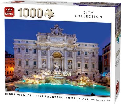 55852 King Puzzel Night View Of Trevi Fountain Rome Italy 1000 Stukjes