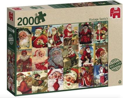 81658 Jumbo Puzzel Vintage Kerstmannen Puzzel 2000 stukjes 
