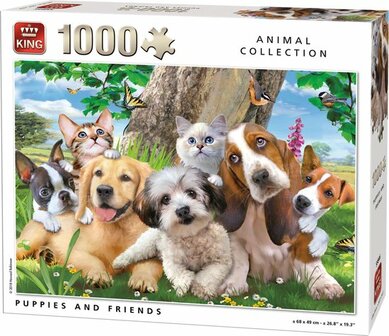 55846 King Puzzel Puppies And Friends 1000 Stukjes
