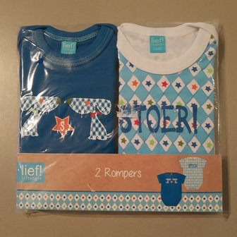 4075 Lief! Lifestyle 2 pack rompers Jongen Maat 74/80