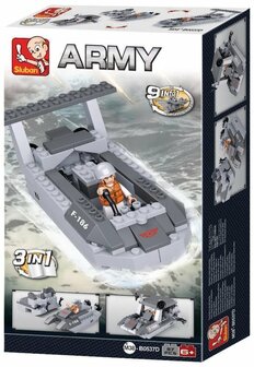 0537D Sluban Army Landingsvoertuig 3in1