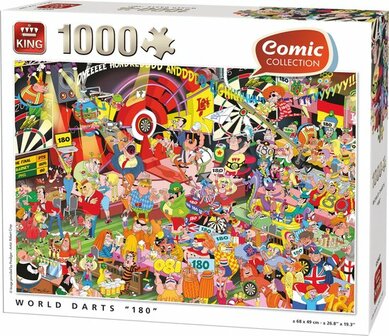 05547 King Puzzel Commic World Darts &quot;180&quot; 1000 Stukjes