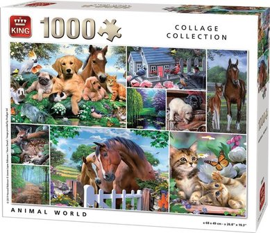 55871 King Puzzel Animal World 1000 Stukjes