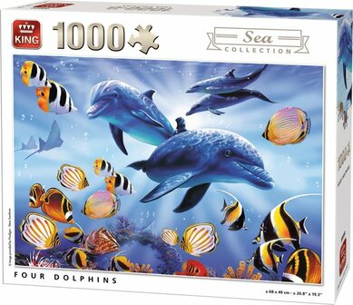 05666 King Puzzel Four Dolphins 1000 Stukjes