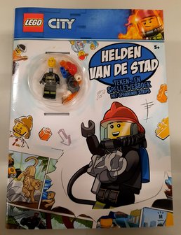 7291 LEGO City Boek Helden van de Stad + poppetje