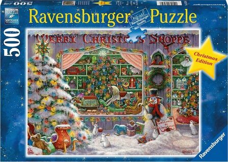 165346 Ravensburger Puzzel The Christmas Shop 500 Stukjes