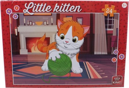 05796 King Puzzel Little Kitten Junior With Wool  24 Stukjes