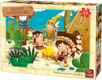 05790 King Puzzel Kiddy Adventure Indians Around Campfire 24 Stukjes