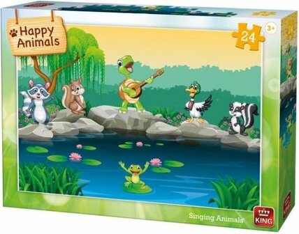 05782 King Puzzel Happy Animals Singing Animals 24 Stukjes