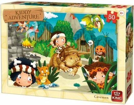 05792 King Puzzel Kiddy Adventure  Cavemen 50 Stukjes