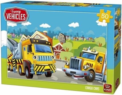05522 King Puzzel Funny Vehicles Cargo Cars 50 Stukjes