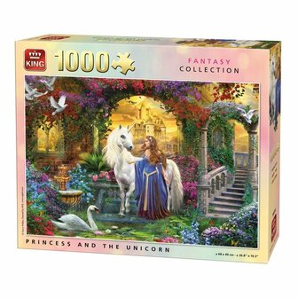 56036 KING Puzzel Princess And The Unicorn 1000 Stukjes