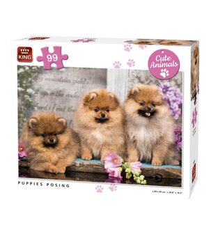 56003 KING Puzzel Cute Animals Puppies Posing 99 Stukjes