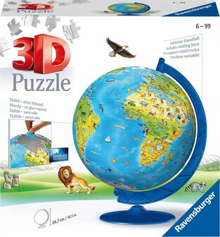 123384 Ravensburger Puzzel XXL Kinder Wereldbol 3D 180 Stukjes