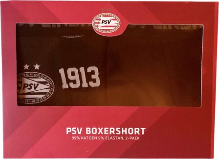 35906 PSV Boxershort 2-Pack grijs/zwart maat 92-98