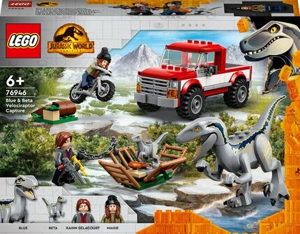 76946 LEGO Jurassic World Blue &amp; Beta Velociraptorvangst