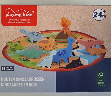 41527 Playing Kids Houten Dinosaurussen
