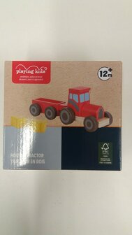 78127 Playing Kids Houten Tractor Rood
