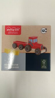 78127 Playing Kids Houten Tractor Rood