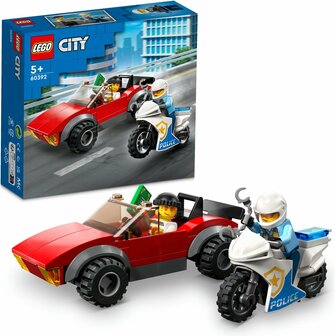 60392 LEGO City Achtervolging Auto Op Politiemotor