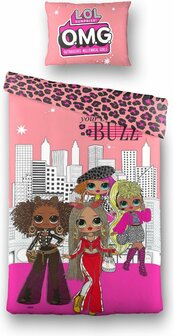 21601 L.O.L. Dekbedovertrek Pink  140x200  100% Katoen