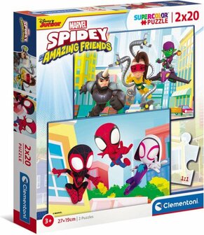 47943 Clementoni - Marvel Spidey en Zijn Geweldige Vrienden - Set van 2 puzzels - 2x20 Stukjes