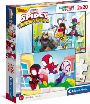47943 Clementoni - Marvel Spidey en Zijn Geweldige Vrienden - Set van 2 puzzels - 2x20 Stukjes