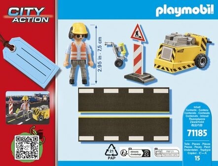 71185 PLAYMOBIL City Action bouwvakker met randensnijder