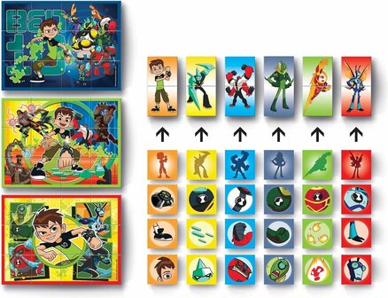 15076 Clementoni Blokkenpuzzel Ben 10 Junior 18 Cm Hout 6-delig