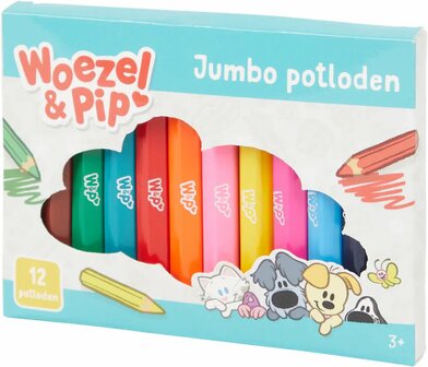 63764 Woezel &amp; Pip Jumbo-potloden 12 stuks 