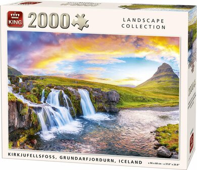 56054 King Puzzel Kirkjufellsfoss Watervallen IJsland 2000 stukjes 