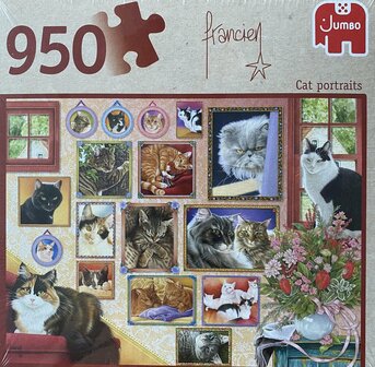 82120 Jumbo Puzzel Francien Kat Portretten 950 Stukjes