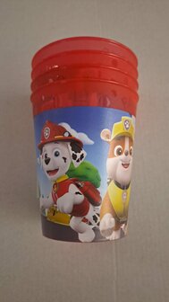 67737 Paw Patrol Bekers Herbruikbaar 4 Stuks Rood