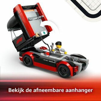60445 LEGO City F1&reg; truck met RB20 en AMR24 F1&reg; auto&#039;s