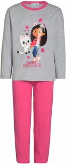 35595 Gabby&#039;s Dollhouse pyjama  kind  maat 128/134  grijs/roze lange mouw