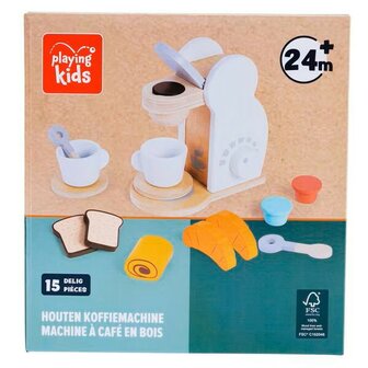 03370 Playing Kids Houten Koffiemachine