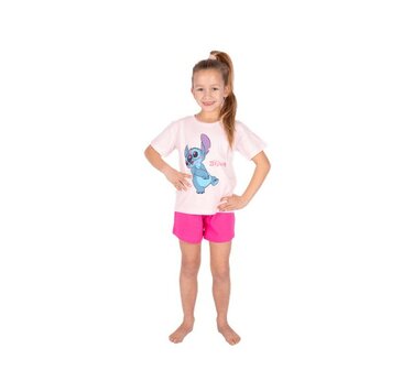 38060 Disney Stitch Shortama Meisjes Maat 92 Roze