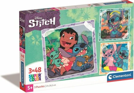 25321 Clementoni Puzzel Lilo en Stitch 3 x 48 Stukjes  5+ Jaar