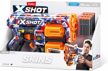 21259 ZURU X-Shot Skins Dread met 12 Darts