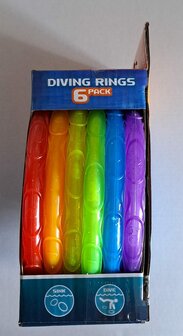 16793 Duikringen met Glitters 6 stuks   