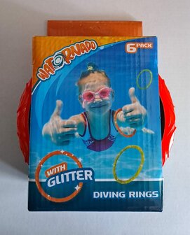 16793 Duikringen met Glitters 6 stuks   