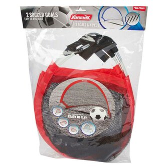 26931 Adrenix Voetbaldoel Pop-up Speelset, Set van 2 Rood   